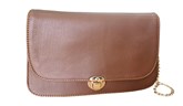 Dark Brown Real Leather Crossbody Bag